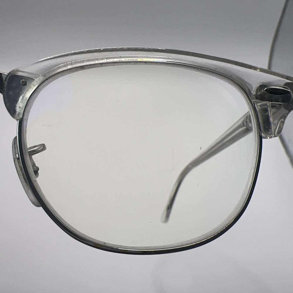 RAY BAN RB 5154 2001 White Transparent Silver Clubmaster Unisex 49 mm Eyeglasses - Picture 16 of 16